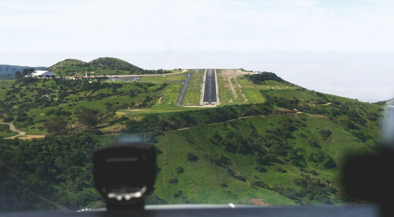 View from Cockpit during Landing Approach.